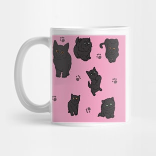 Pink Black Kittens Mug